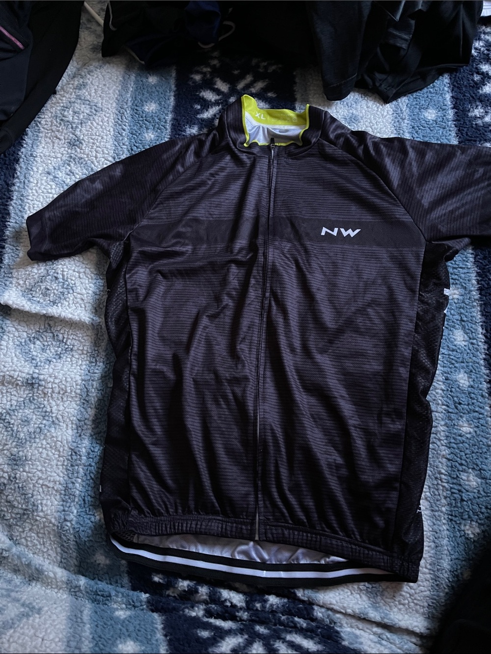 Men's Black Cycling Jacket with Lime Accent